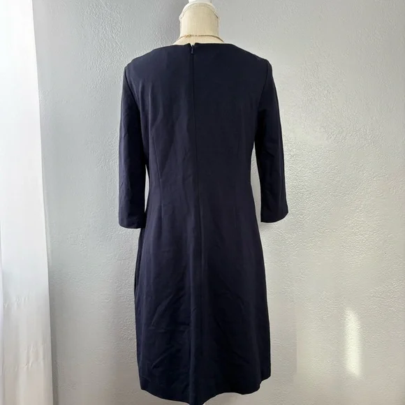 Vince Camuto Navy Quarter Sleeve Dress with Gold Button Details - Picture 5 of 6